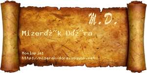 Mizerák Dóra névjegykártya
